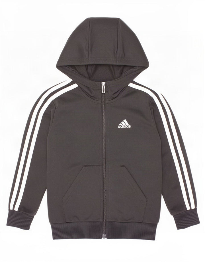 Adidas Boys Zip Hoodie πουλόβερ 4-5 ετών Μαύρο Πολυεστέρα