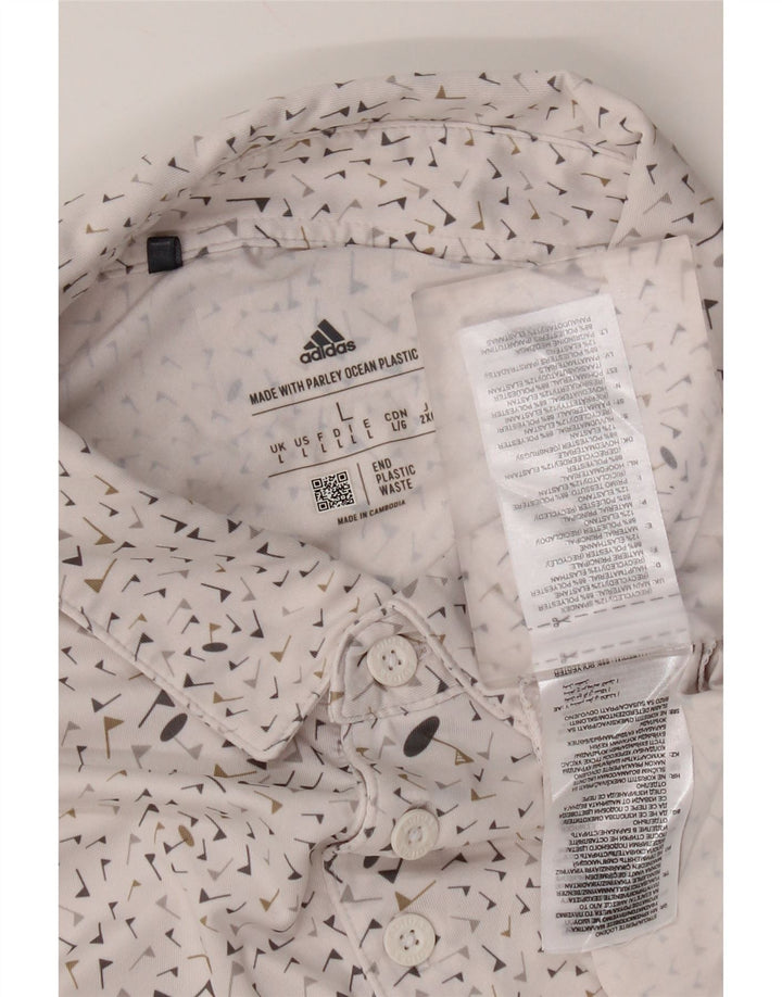 Ανδρικό πουκάμισο Adidas Polo με μεγάλο λευκό στίγμα από πολυεστέρα