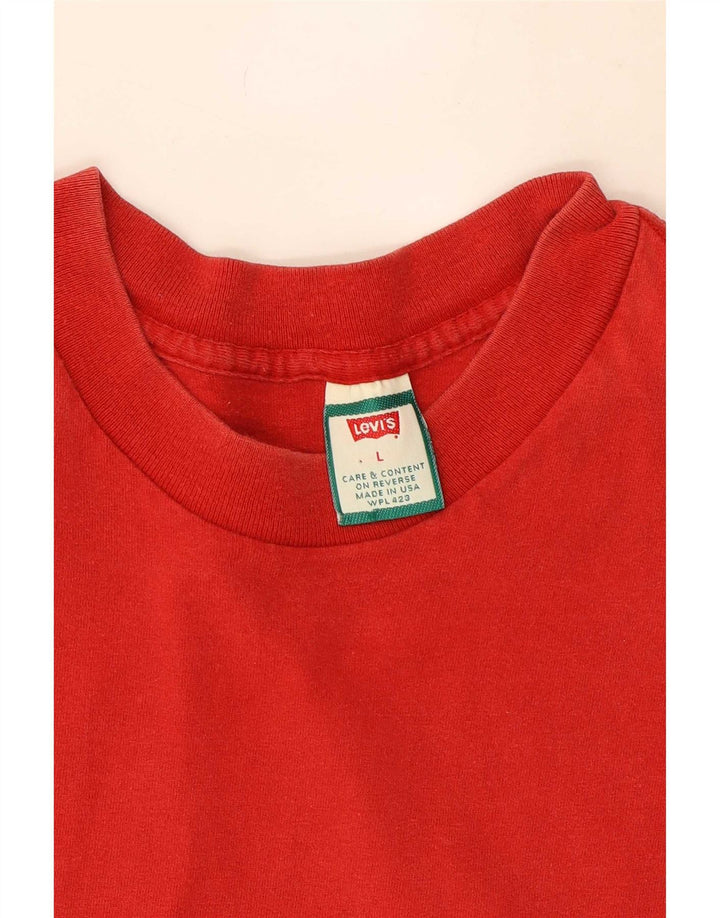 Ανδρικό γραφικό T-Shirt Levi's Top μεγάλο κόκκινο βαμβακερό