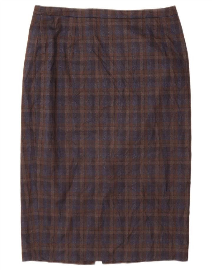 Jigsaw Γυναικεία Pencil Φούστα UK 10 Small W28 Brown Check Polyester