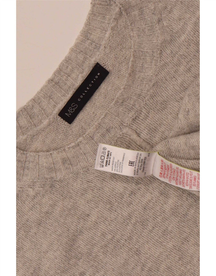 Marks & Spencer Γυναικείο πουλόβερ μεγάλου μεγέθους Crew Neck Jumper UK 16 Large Grey