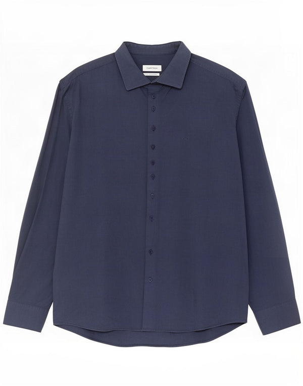 Calvin Klein Mens Shirt Size 44 XL Navy Blue Cotton