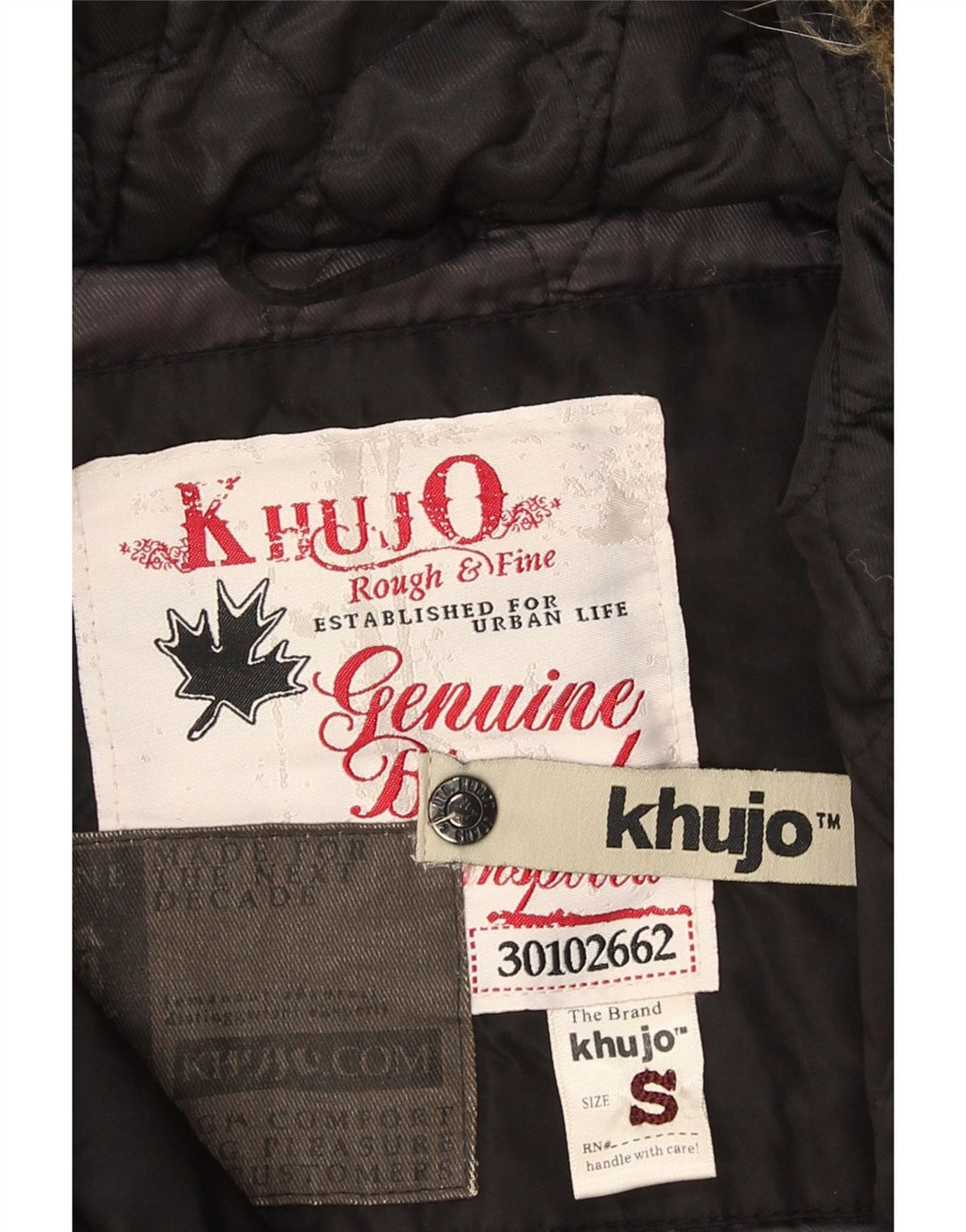 KHUJO Γυναικείο μπουφάν Parka με κουκούλα UK 10 Small Black