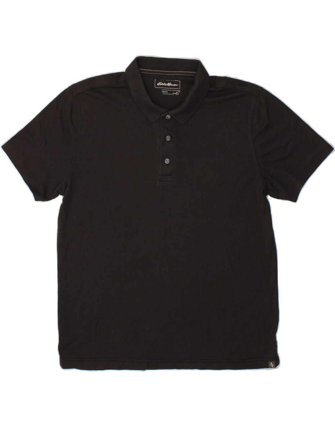 EDDIE BAUER Mens Polo Shirt Large Black Cotton Vintage Eddie Bauer and Second-Hand Eddie Bauer from Messina Hembry 