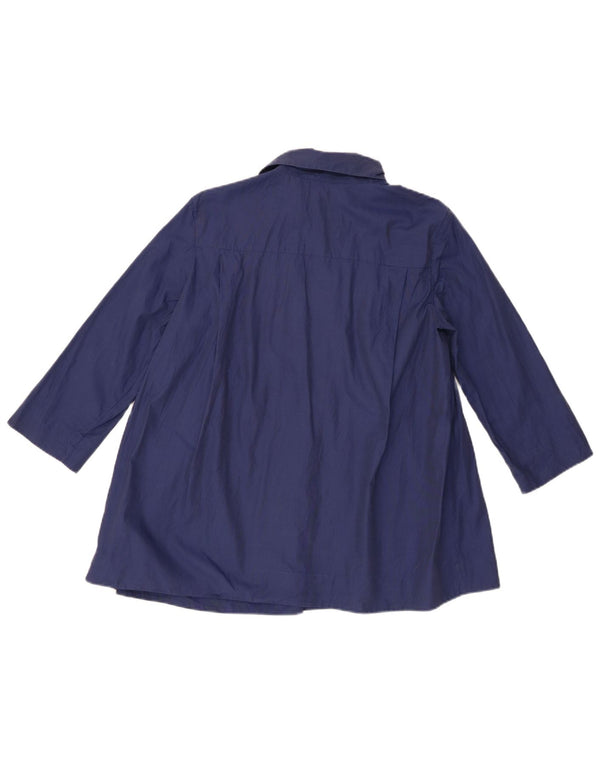Cos Γυναικεία μπλούζα με 3/4 μανίκια Τοπ UK 8 Small Navy Blue Cotton