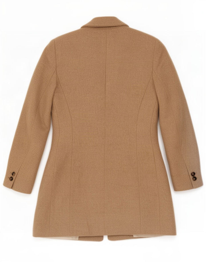 Zara Γυναικείο Longline τζάκετ 1 κουμπιού σακάκι UK 10 μικρό μπεζ μαλλί