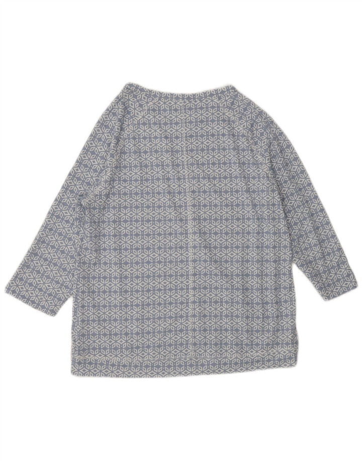 MARKS & SPENCER Γυναικείο τοπ 3/4 μανίκι UK 12 μεσαίο μπλε γεωμετρικό