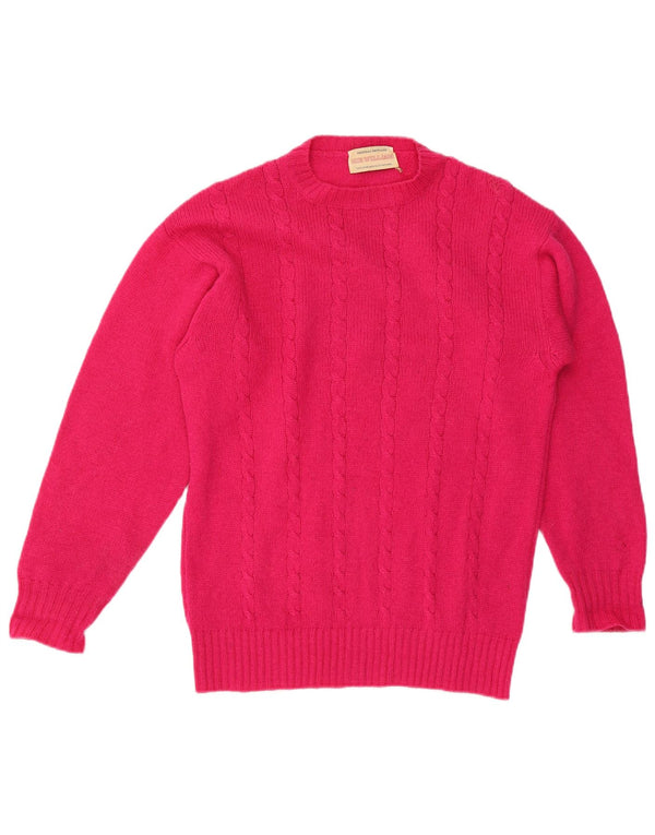 Vintage γυναικείο πουλόβερ με λαιμόκοψη UK 18 XL ροζ μαλλί