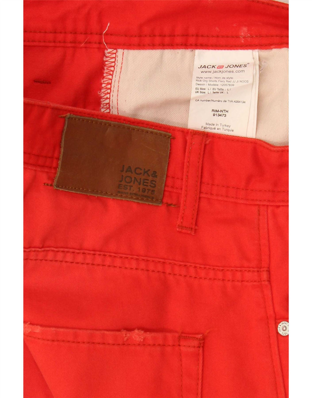 Jack & Jones Ανδρικό τζιν σορτς μεγάλο W34 κόκκινο βαμβακερό
