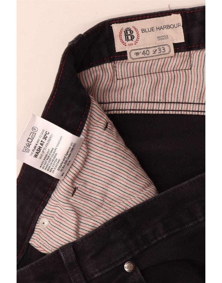 Marks & Spencer Ανδρικό Μπλε Harbour Casual Παντελόνι W40 L33 Navy Blue