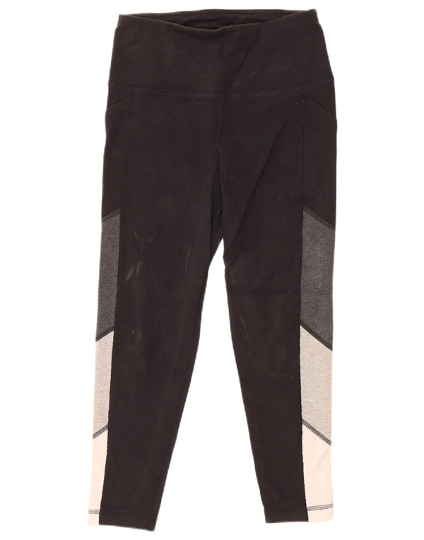 Γυναικείο κολάν REEBOK UK 10 Small Black Colourblock Βαμβακερό