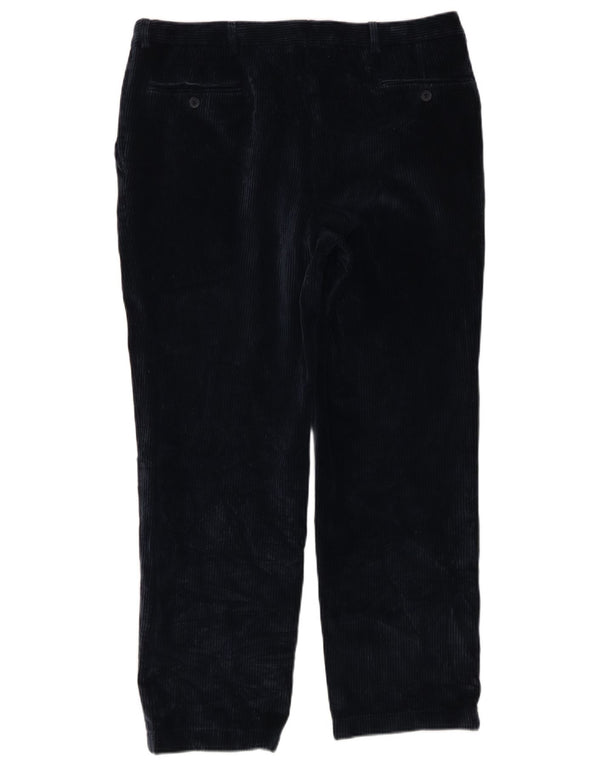 BIANCHI Ανδρικό ίσιο κοτλέ παντελόνι IT 52 XL W34 L27 Navy Blue Cotton