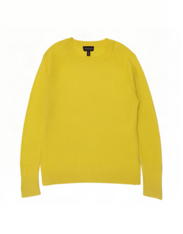 Topshop Γυναικείο πουλόβερ με λαιμόκοψη μεγάλου μεγέθους UK 8 Μικρή κίτρινη βισκόζη