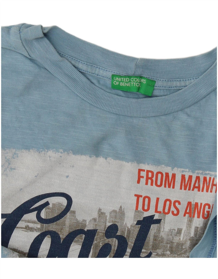 Γυναικείο γραφικό μπλουζάκι Benetton Top UK 14 Medium Blue