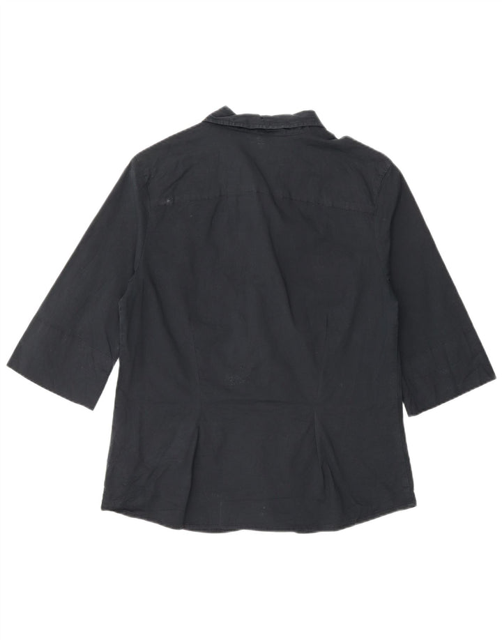 Levi's γυναικείο πουκάμισο 3/4 μανίκι UK 14 μεγάλο μαύρο βαμβακερό