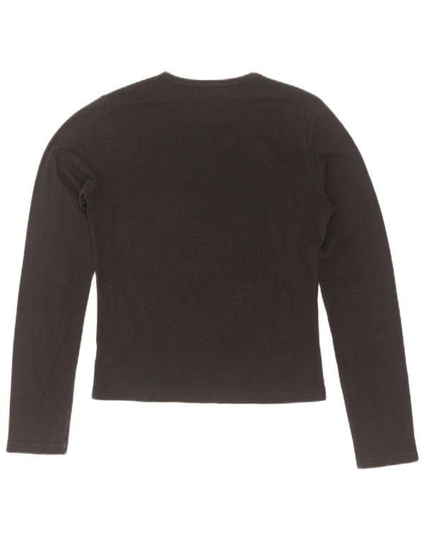 Onyx Γυναικείο Crop Μακρυμάνικο UK 14 Large Μαύρο Βαμβακερό
