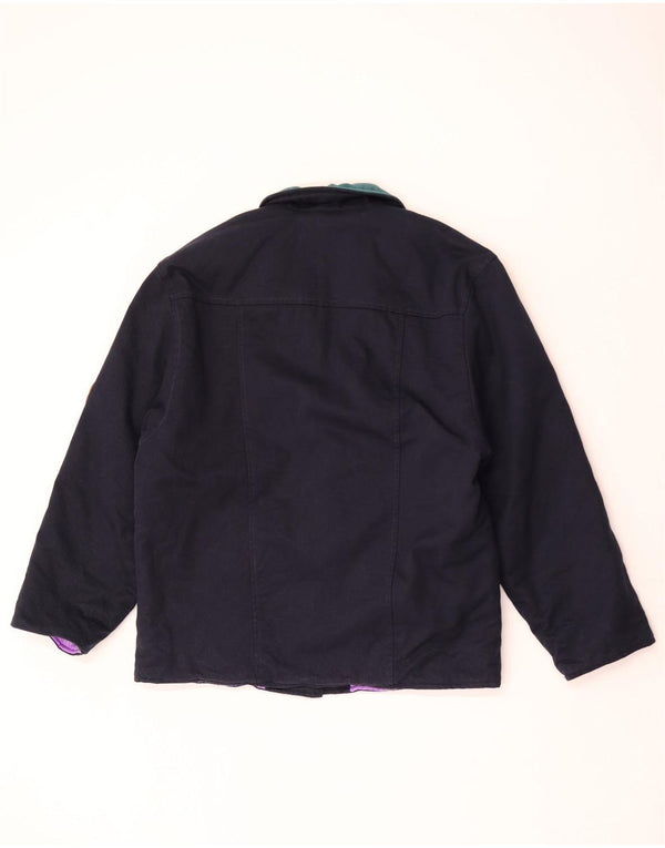 Vintage γυναικείο σακάκι 2 κουμπιών σακάκι IT 44 Medium Navy Blue Colourblock