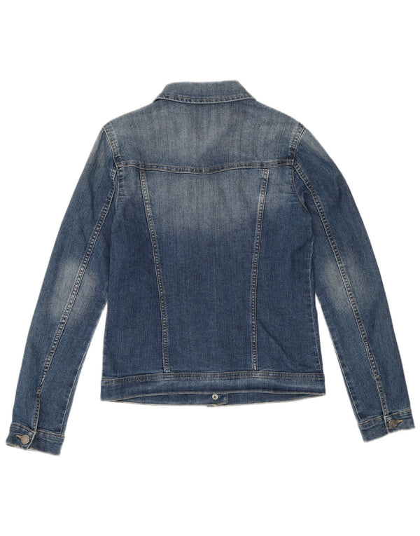 Benetton Girls Denim Jacket 11-12 Years 2XL Blue Cotton