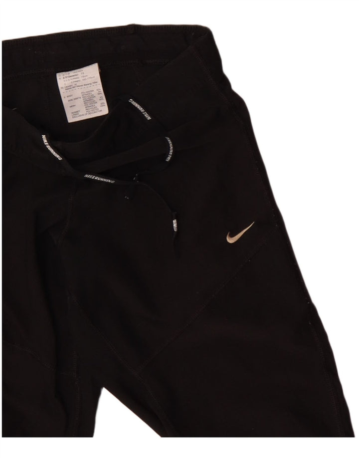Γυναικεία NIKE Dri Fit Capri φόρμα παντελόνια UK 12 μεσαίου μαύρου πολυεστέρα