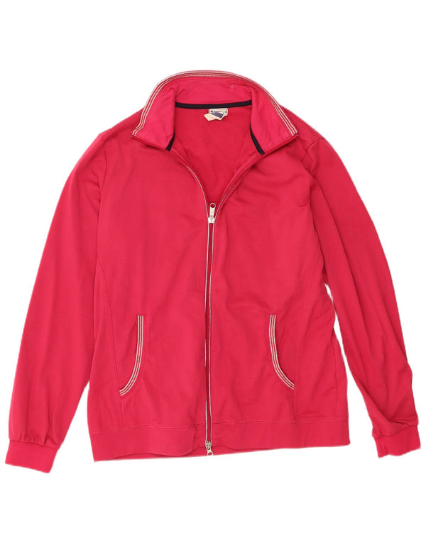 Champion Womens Easy Fit Top Jacket UK 14 Large Pink Polyester