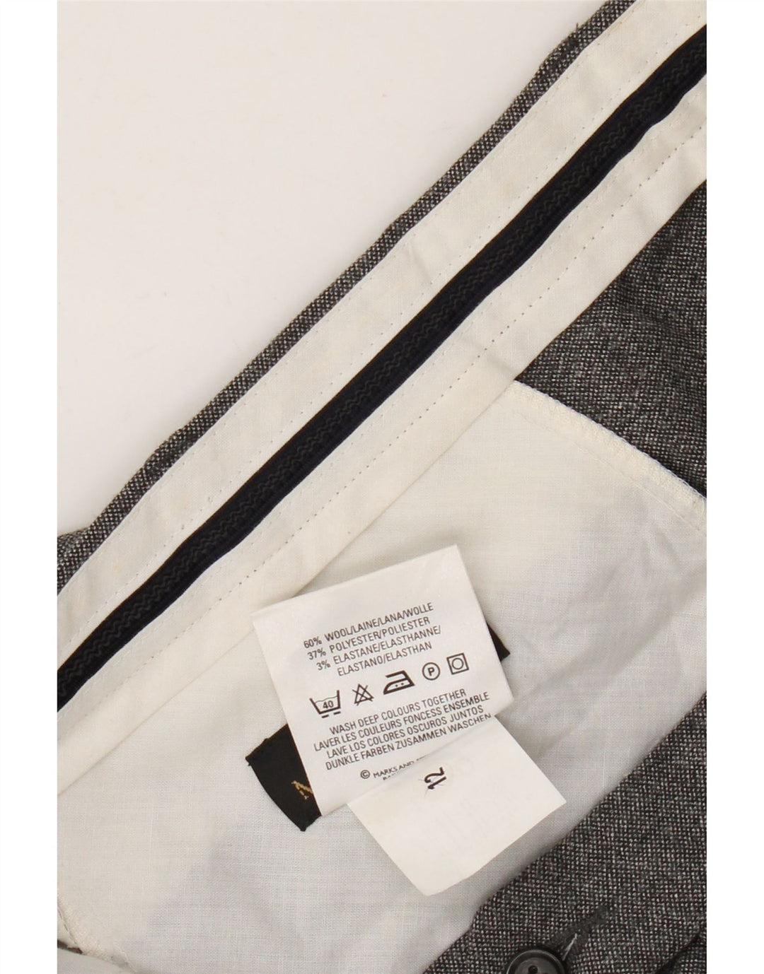 Marks & Spencer Ανδρικό παντελόνι ίσιο κοστούμι St. Michael W40 L29 Γκρι μαλλί