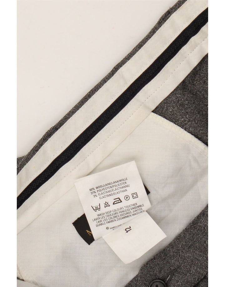 Marks & Spencer Ανδρικό παντελόνι ίσιο κοστούμι St. Michael W40 L29 Γκρι μαλλί