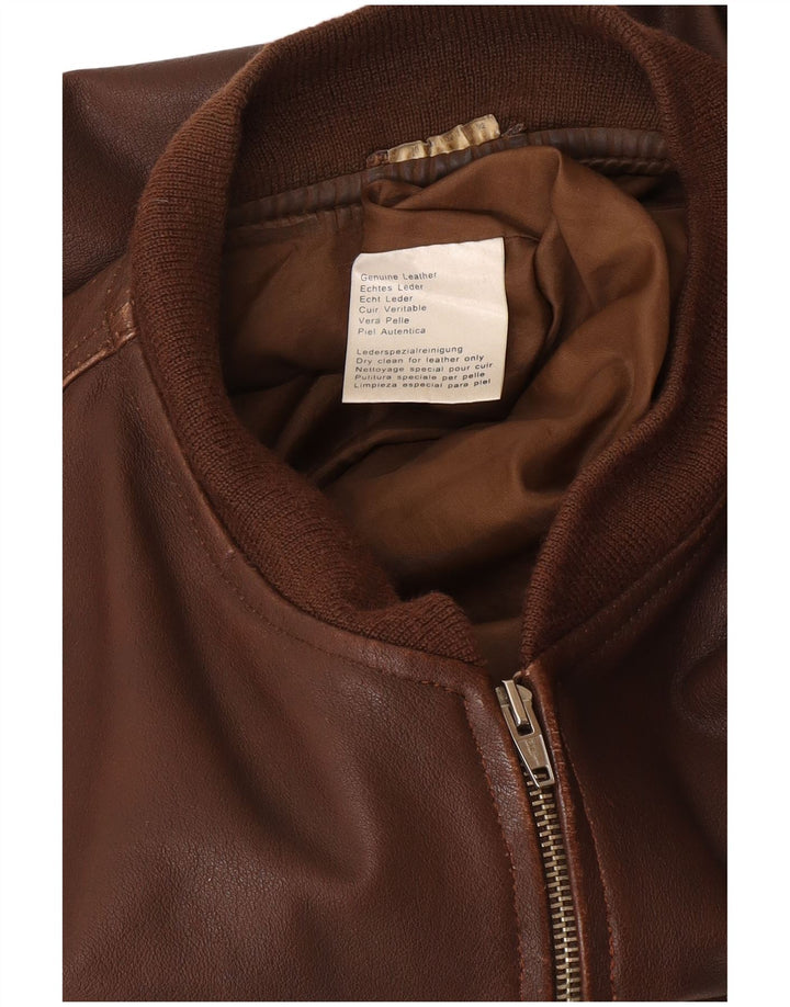Vintage Ανδρικό Δερμάτινο Μπουφάν UK 40 Large Brown Δερμάτινο