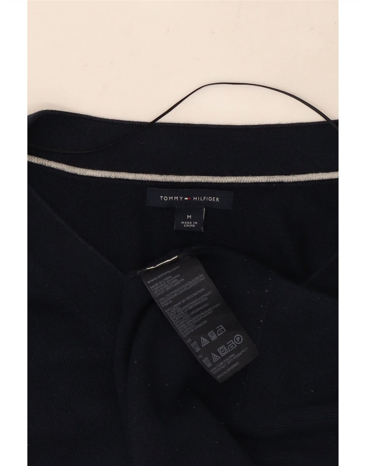 TOMMY HILFIGER Γυναικείο πουλόβερ με λαιμόκοψη με V λαιμόκοψη UK 14 μεσαίο μπλε βαμβακερό