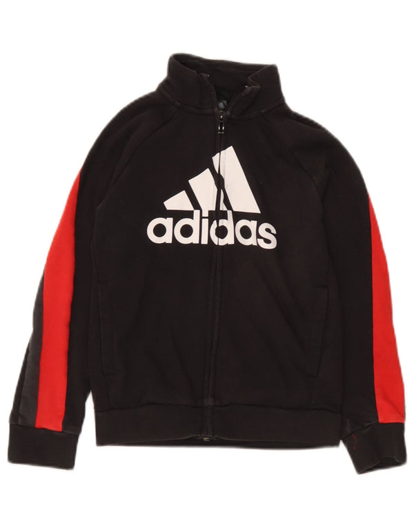 Adidas Boys Graphic αθλητική φόρμα Top Jacket 7-8 Years XS Black Colourblock