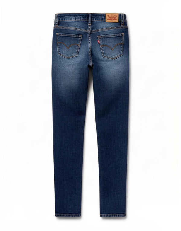 Levi's Girls 711 Distressed Skinny Jeans 13-14 ετών W26 L30 Blue Cotton