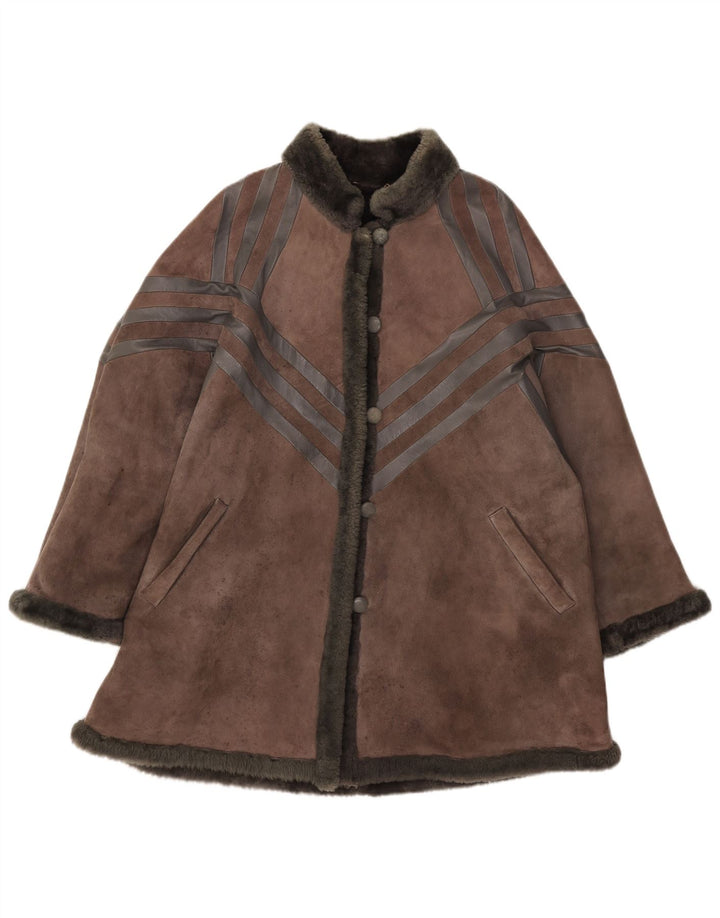 Vintage γυναικείο παλτό Shearling UK 14 Medium Grey
