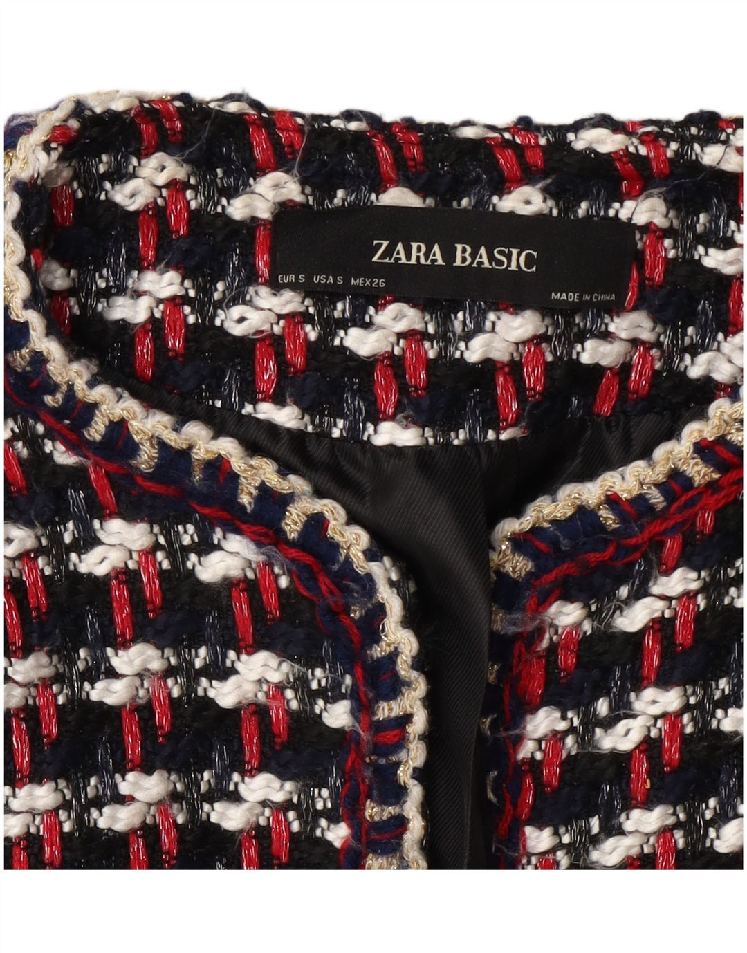 Zara Γυναικείο μπουφάν blazer κανονικής εφαρμογής UK 10 Μικρό πολύχρωμο τσεκ