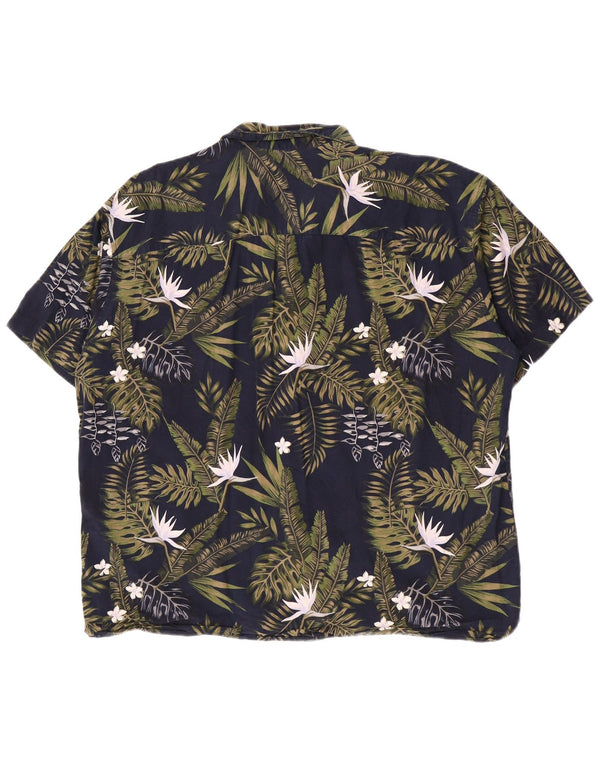Jack & Jones Ανδρικό κοντομάνικο πουκάμισο 2XL Navy Blue Floral Βαμβακερό