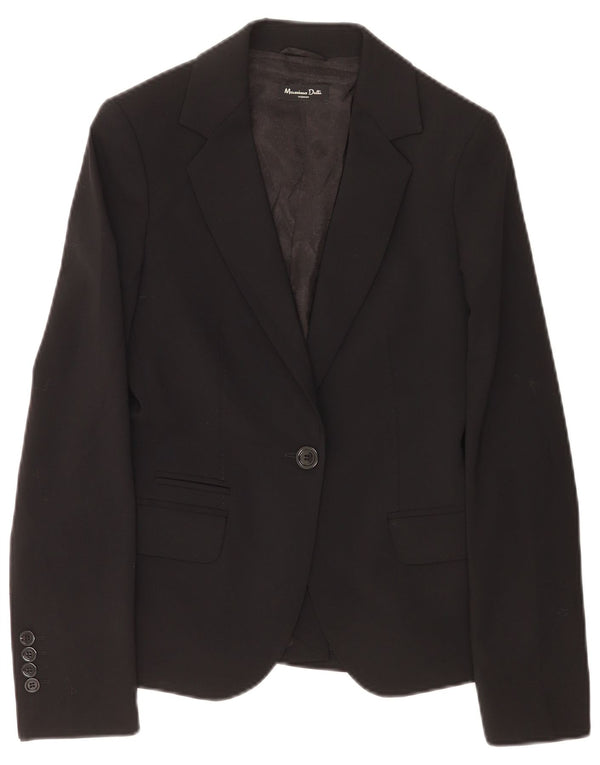 Massimo Dutti Γυναικείο μπουφάν σακάκι με 1 κουμπί EU 38 Small Black Wool