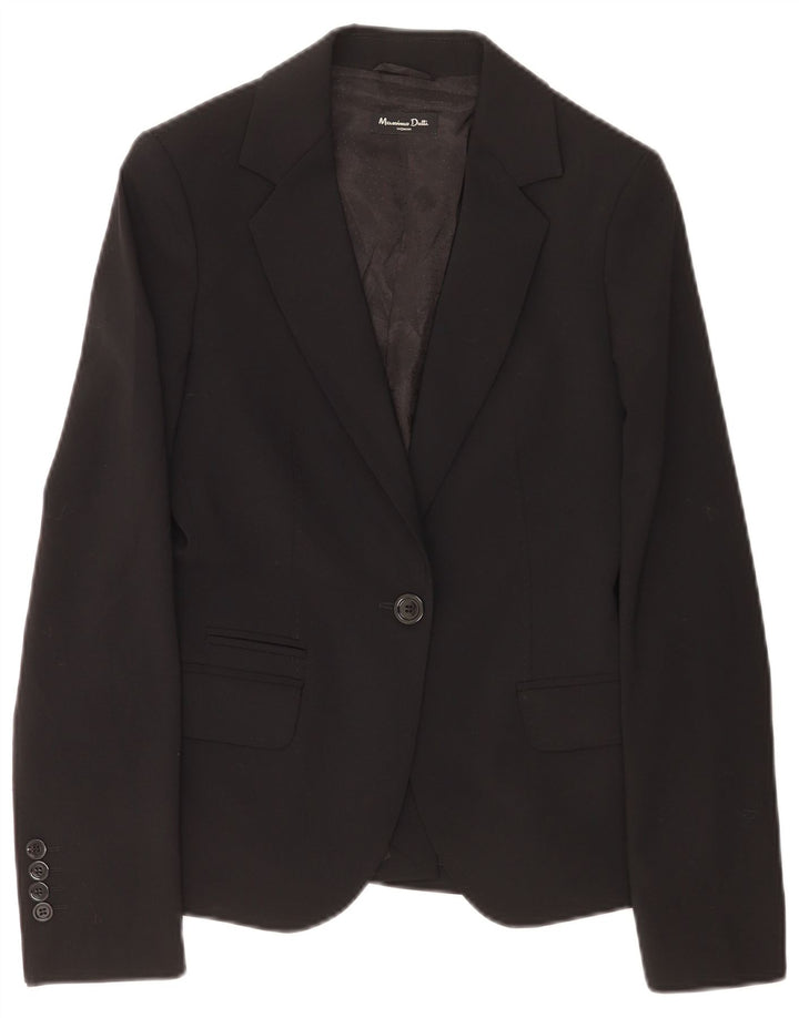 Massimo Dutti Γυναικείο μπουφάν σακάκι με 1 κουμπί EU 38 Small Black Wool