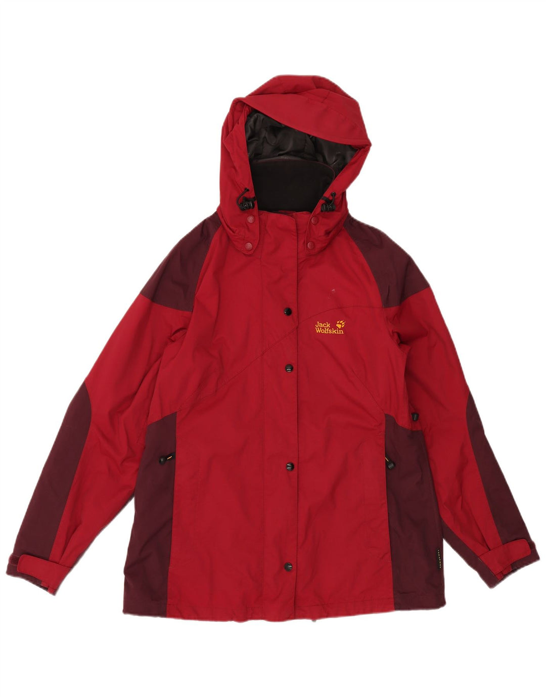 JACK WOLFSKIN Γυναικείο τζάκετ αντιανεμικό UK 12/14 Medium Red Colourblock