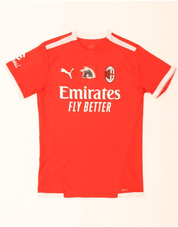 Ανδρικό γραφικό μπλουζάκι Puma AC Milan Top Small Red Colorblock Πολυεστέρας