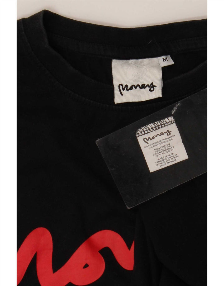 Ανδρικό γραφικό T-Shirt Money Top Μεσαίο μαύρο βαμβακερό