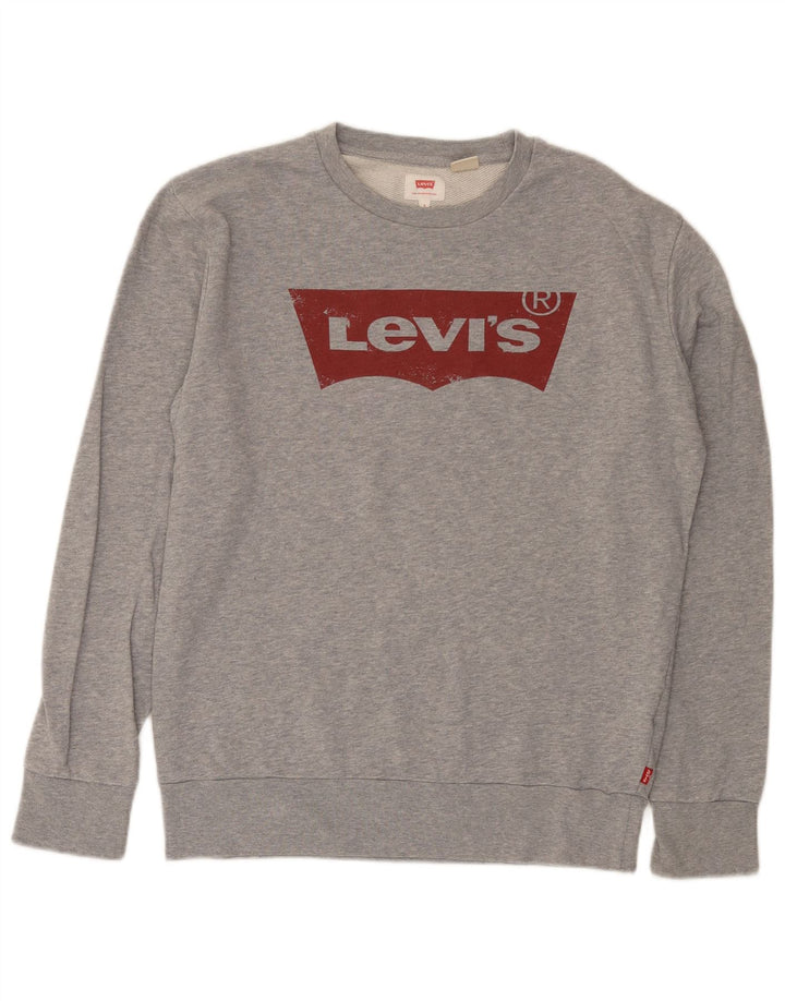 Ανδρικό γραφικό φούτερ Levi's Μικρό γκρι βαμβακερό