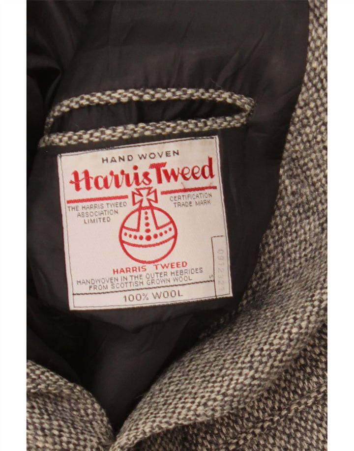 Harris Tweed Ανδρικό μπουφάν μπλέιζερ με κανονική εφαρμογή με 2 κουμπιά EU 40 μεγάλο γκρι μαλλί