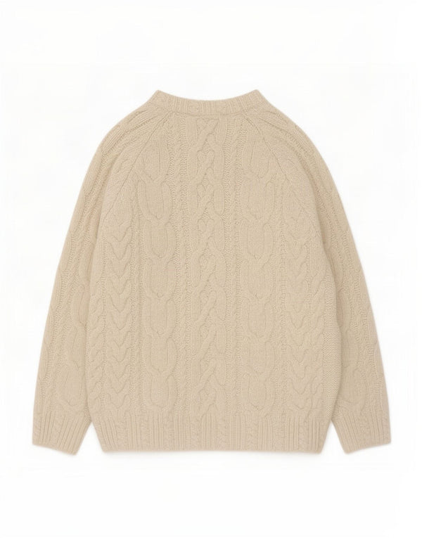 Γυναικείο πουλόβερ Zara Loose Fit Crew Jumper UK 14 Medium Off White