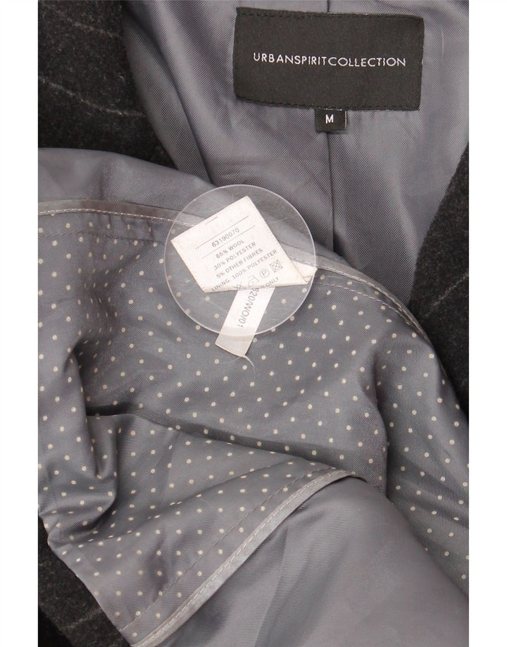 Ανδρικό πανωφόρι URBAN SPIRIT UK 38 Μεσαίο μαύρο ριγέ μαλλί