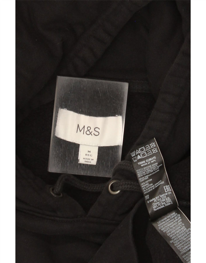 Marks & Spencer Ανδρικό Hoodie Jumper Μεσαίο μαύρο βαμβακερό