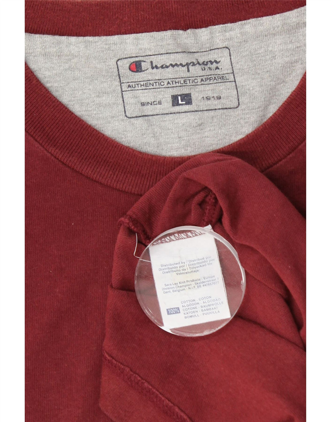 Ανδρικό γραφικό T-Shirt CHAMPION Top Large Maroon Βαμβακερό