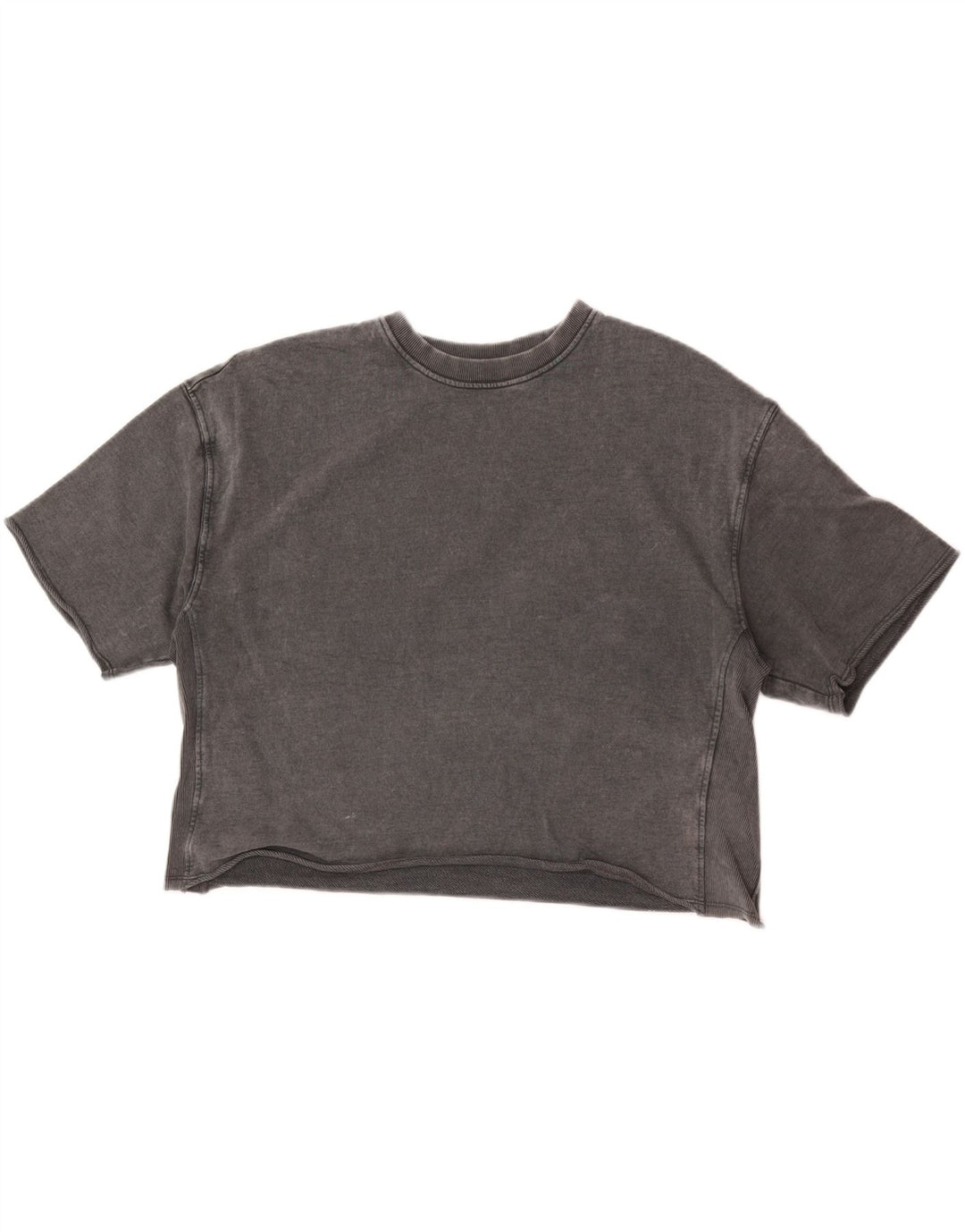 Zara Γυναικείο T-Shirt T-Shirt Top UK 14 Medium Grey Cotton
