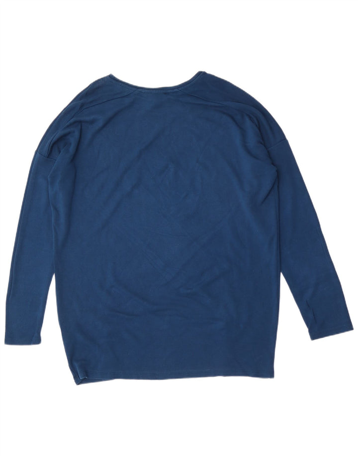 Γυναικείο Topshop Oversized Top μακρυμάνικο UK 12 μεσαία μπλε βισκόζη