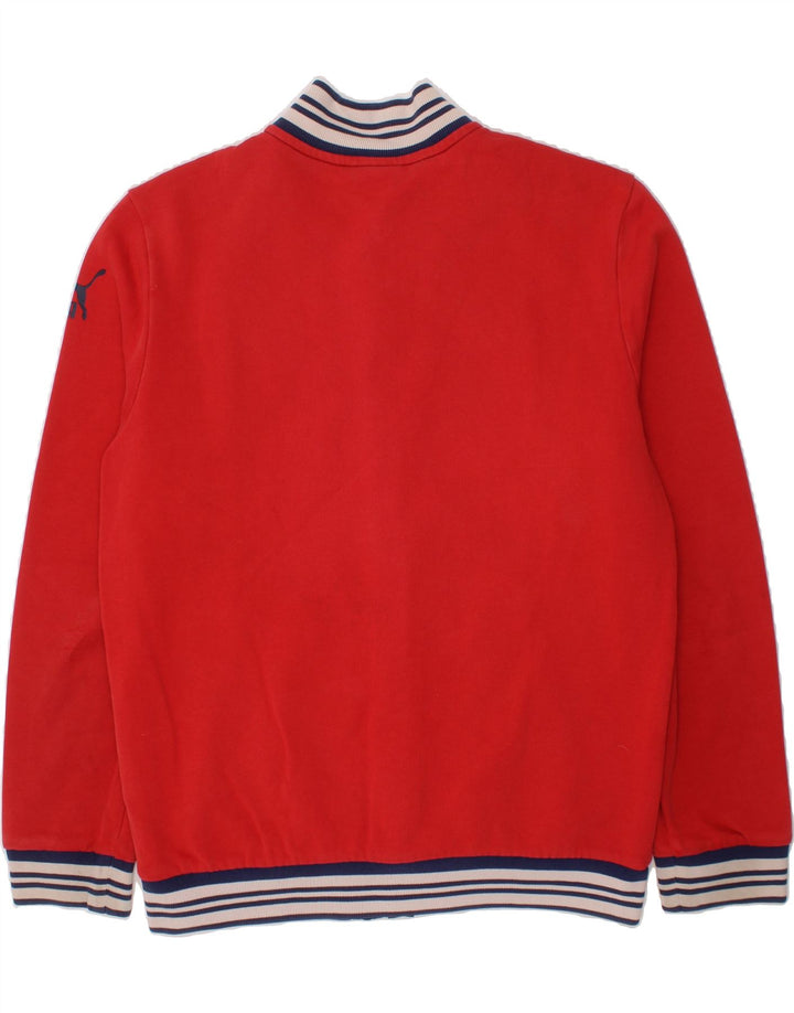 PUMA Boys Graphic Varsity Jacket 11-12 Years Blue Colourblock Vintage Puma and Second-Hand Puma from Messina Hembry 