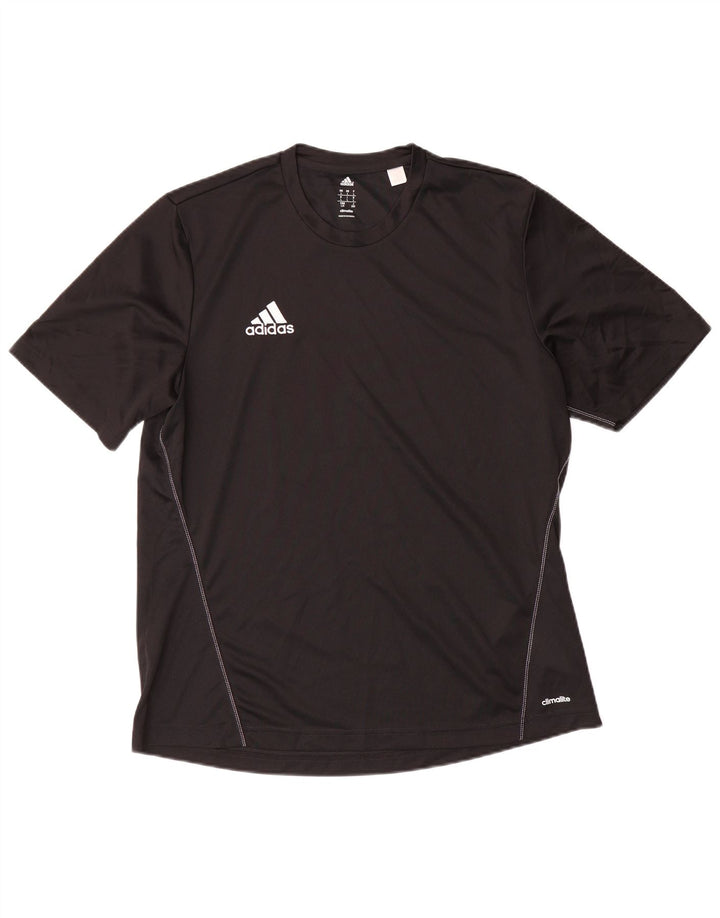 Ανδρικό T-Shirt Climalite ADIDAS Top Large Μαύρο Πολυεστέρας