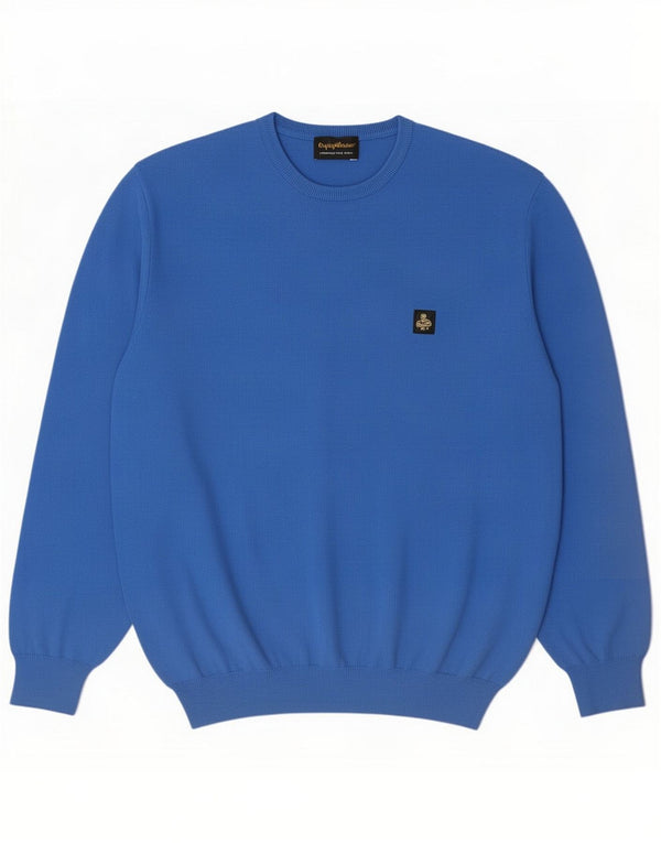 Refrigiwear Mens Crew Neck Jumper πουλόβερ μεγάλο μπλε βαμβακερό