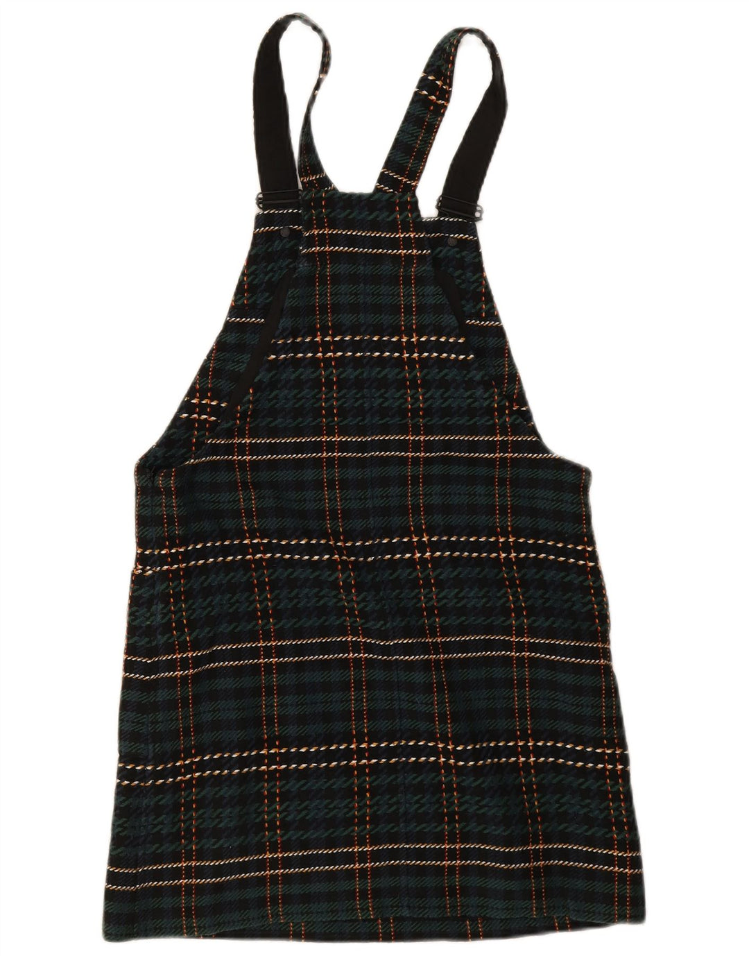 Jack Wills Γυναικείο φόρεμα Dungaree UK 8 Μικρό πράσινο καρό πολυεστέρα
